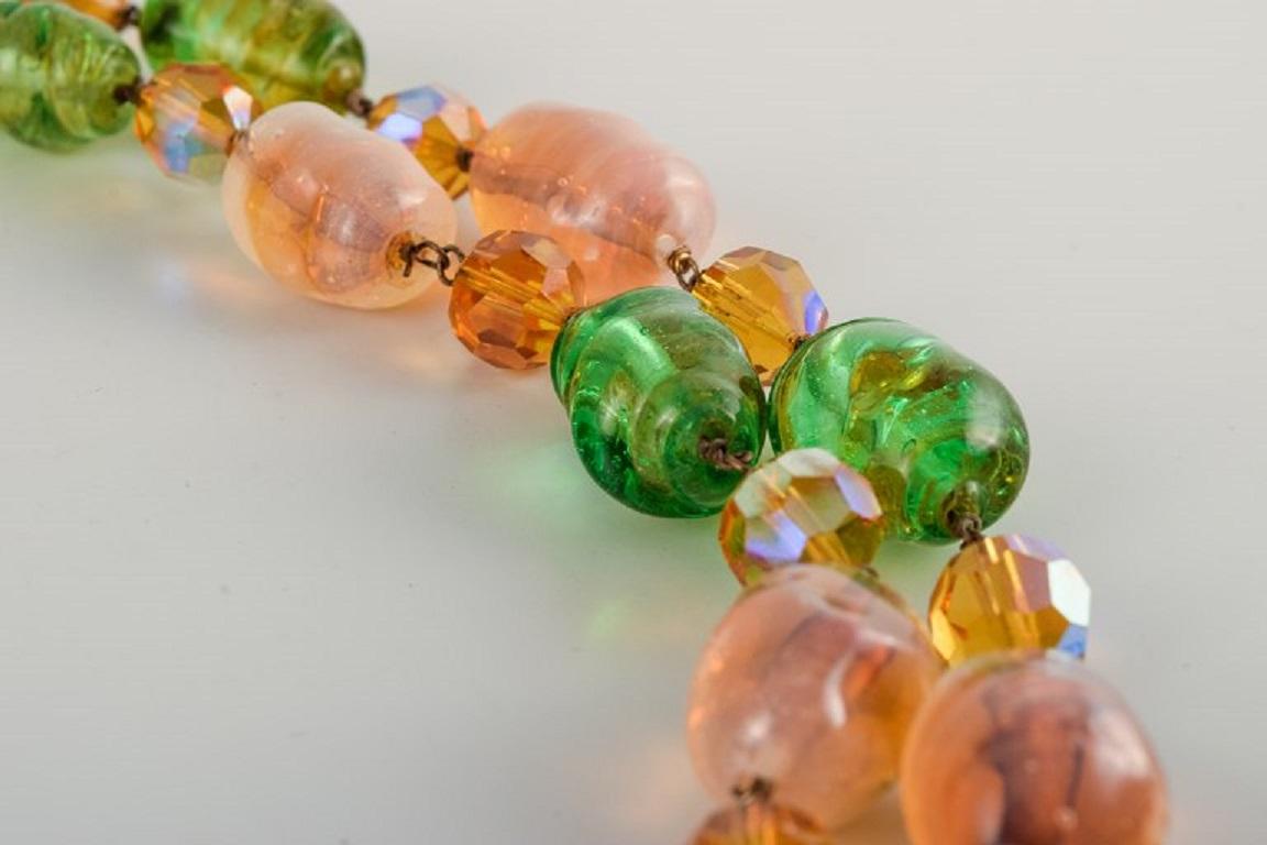 Murano, Italy. Art glass necklace in different colored glass. 1970s  For Sale 3