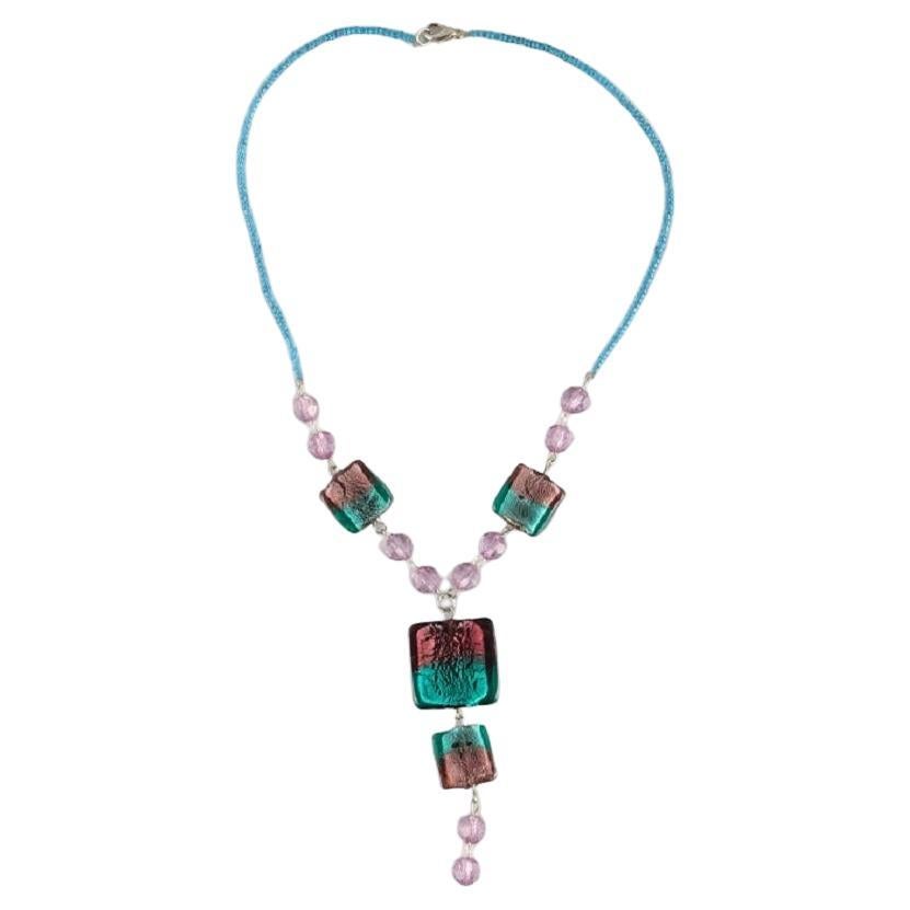 Murano, Italy. Art glass necklace in different colored glass. 1970s