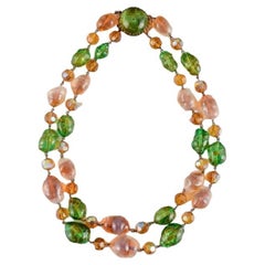 Vintage Murano, Italy. Art glass necklace in different colored glass. 1970s