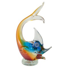 Murano, Italy. Art glass sculpture in the form of leaping fish. 1960s/70s