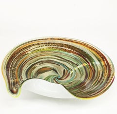 Murano Italy Avem Tutti Frutti Zanfirico Latticino Art Glass Bowl, 1950s