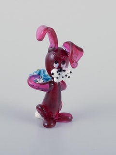 Murano, Italy. Collection of five miniature glass animal figurines.