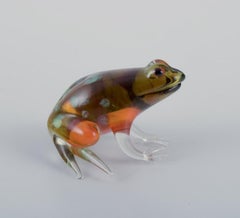 Murano, Italy. collection of five miniature glass figurines of frogs