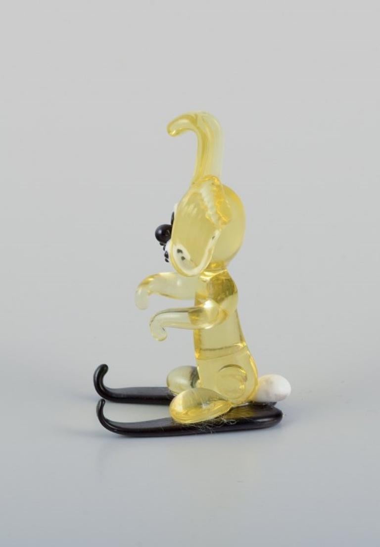 Mid-20th Century Murano, Italy. Collection of four miniature glass animal figurines. For Sale