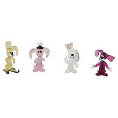 Murano, Italy. Collection of four miniature glass animal figurines.