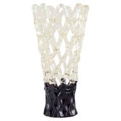 Murano, Italy. Exclusive Murano art glass vase with a refined lattice design.