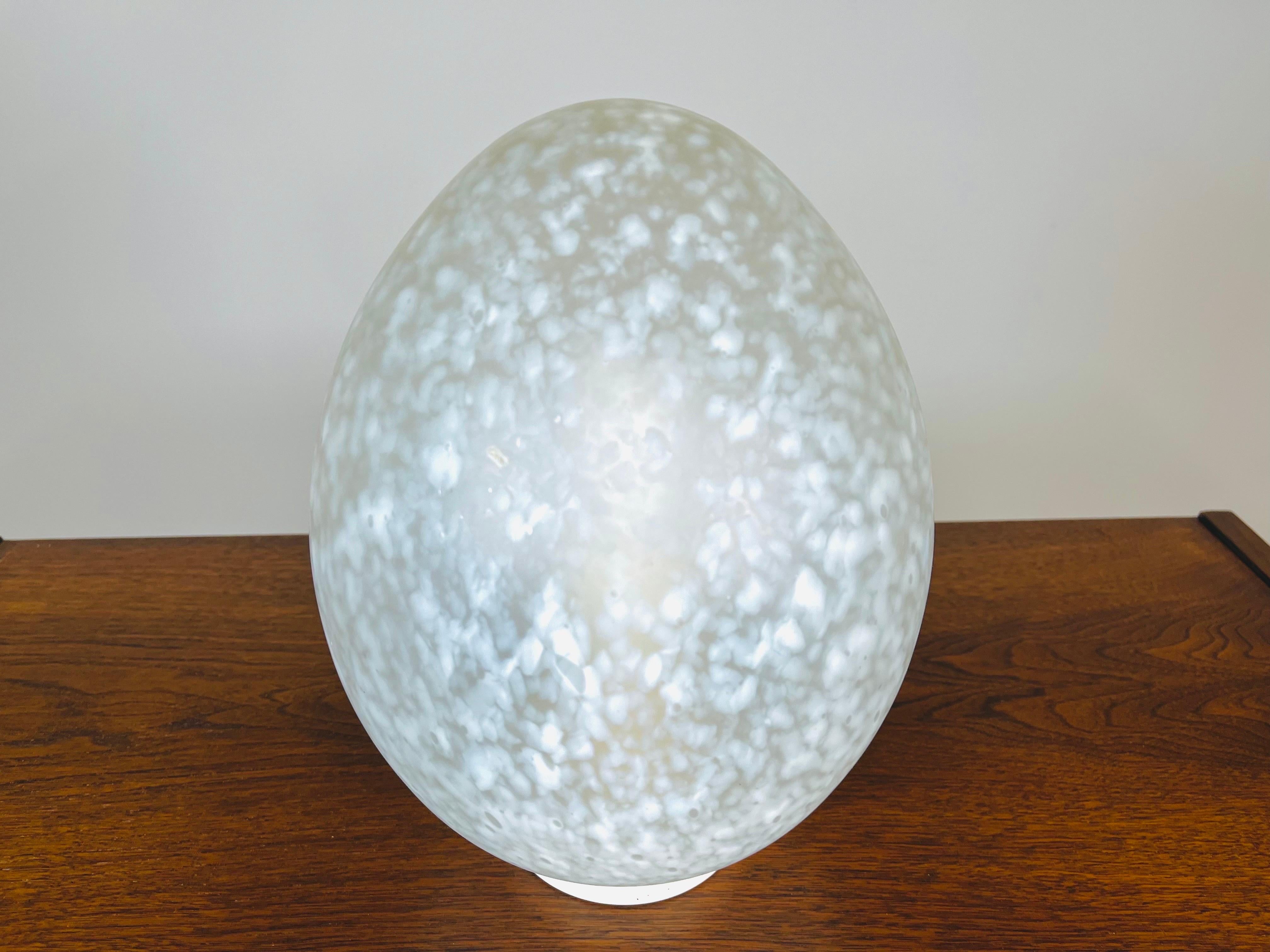 Mid-Century Modern Murano Italy Hand Blown Glass Egg Table Lamp, Circa 1968