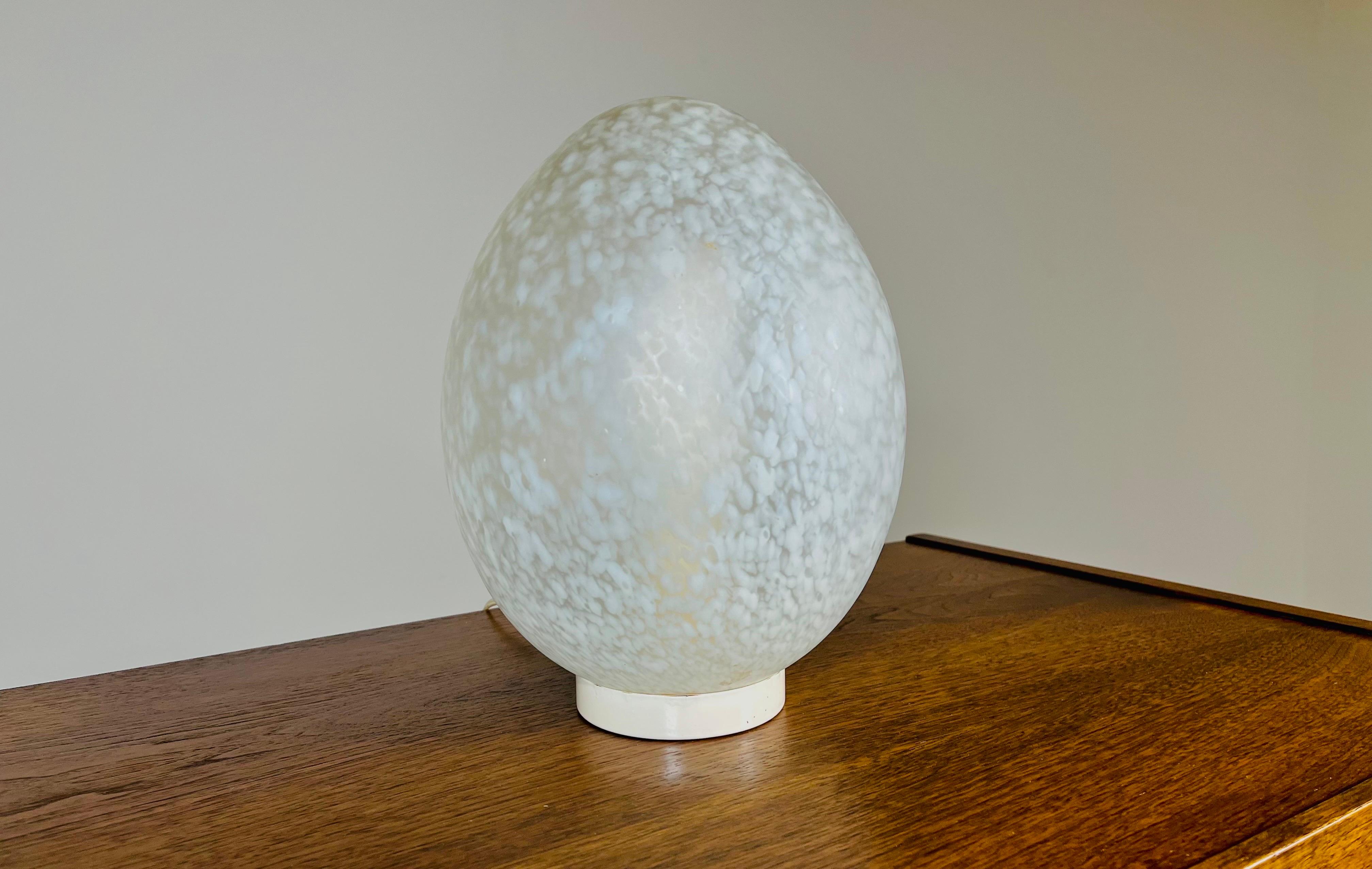 Italian Murano Italy Hand Blown Glass Egg Table Lamp, Circa 1968