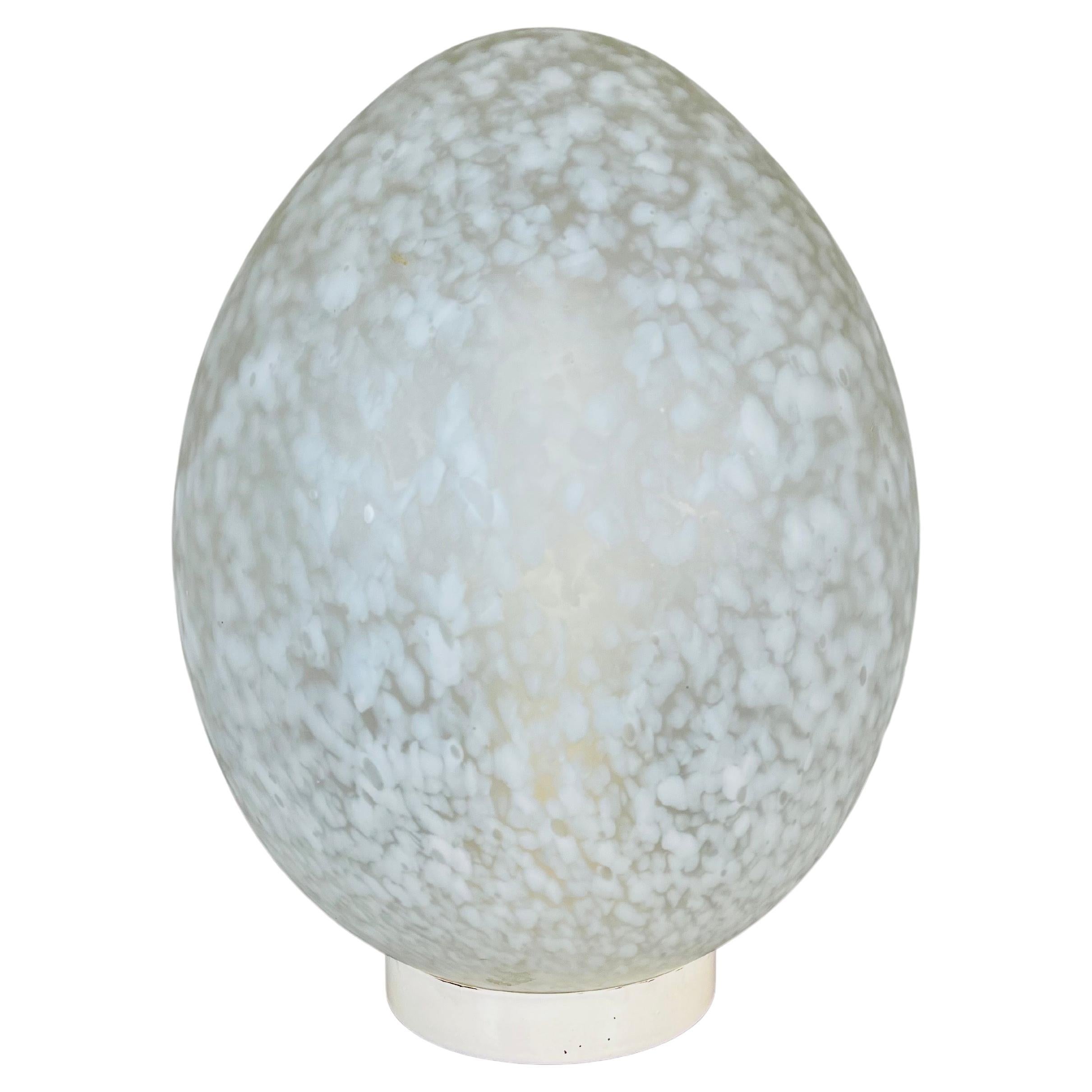 Murano Italy Hand Blown Glass Egg Table Lamp, Circa 1968