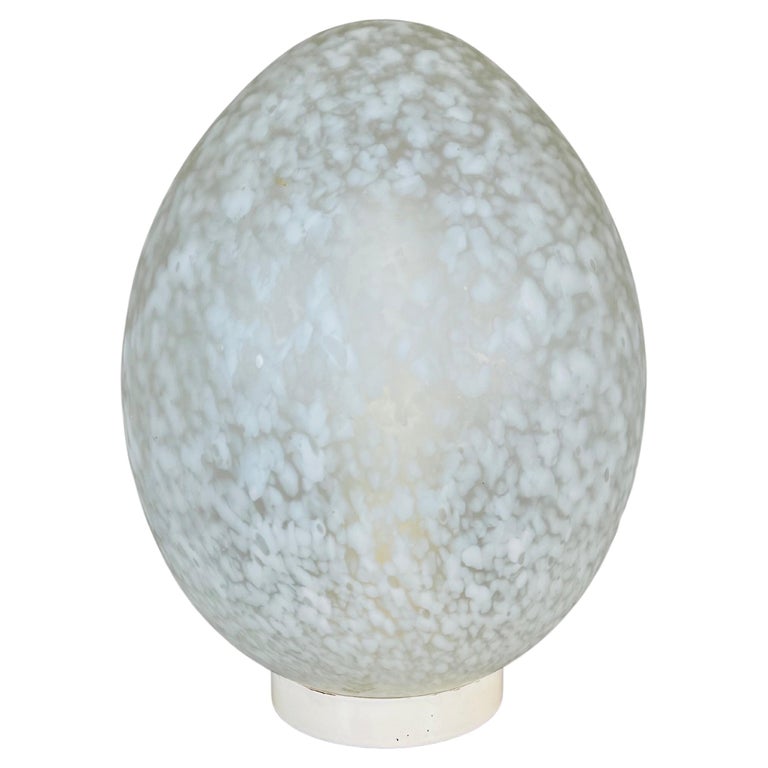 Murano Italy Hand Blown Glass Egg Table Lamp, Circa 1968 For Sale at