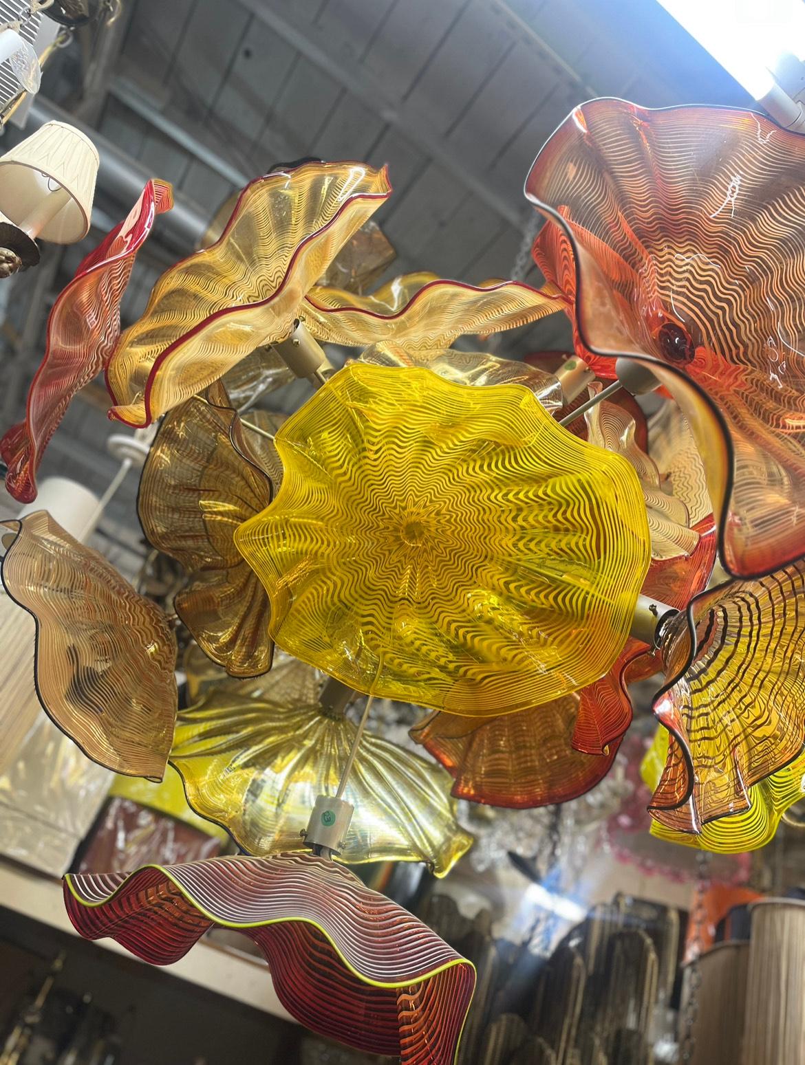 Murano Glass Murano Italy Handblown Multi Color Chandelier 