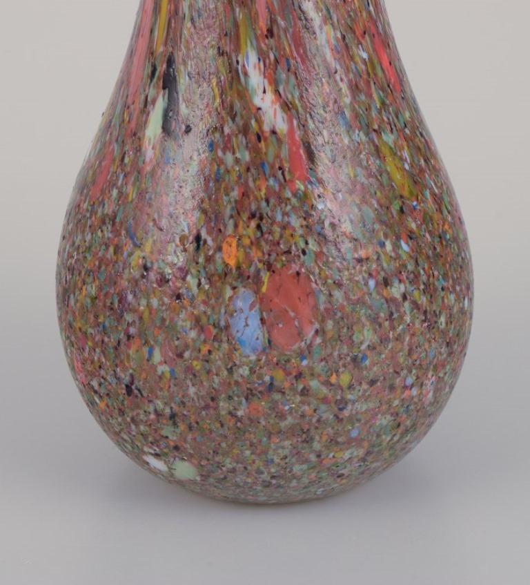 Art Glass Murano, Italy. Large millefiori art glass vase with slender neck. For Sale