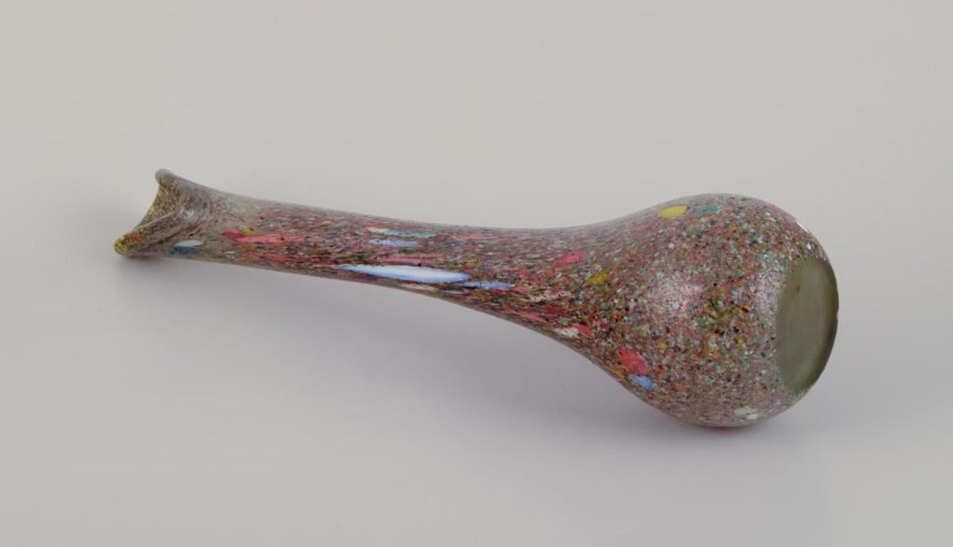 Murano, Italy. Large millefiori art glass vase with slender neck. For Sale 1