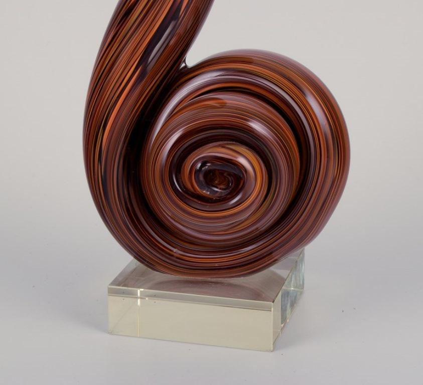 Art Glass Murano, Italy. Large sculpture depicting a cobra snake crafted in art glass.  For Sale