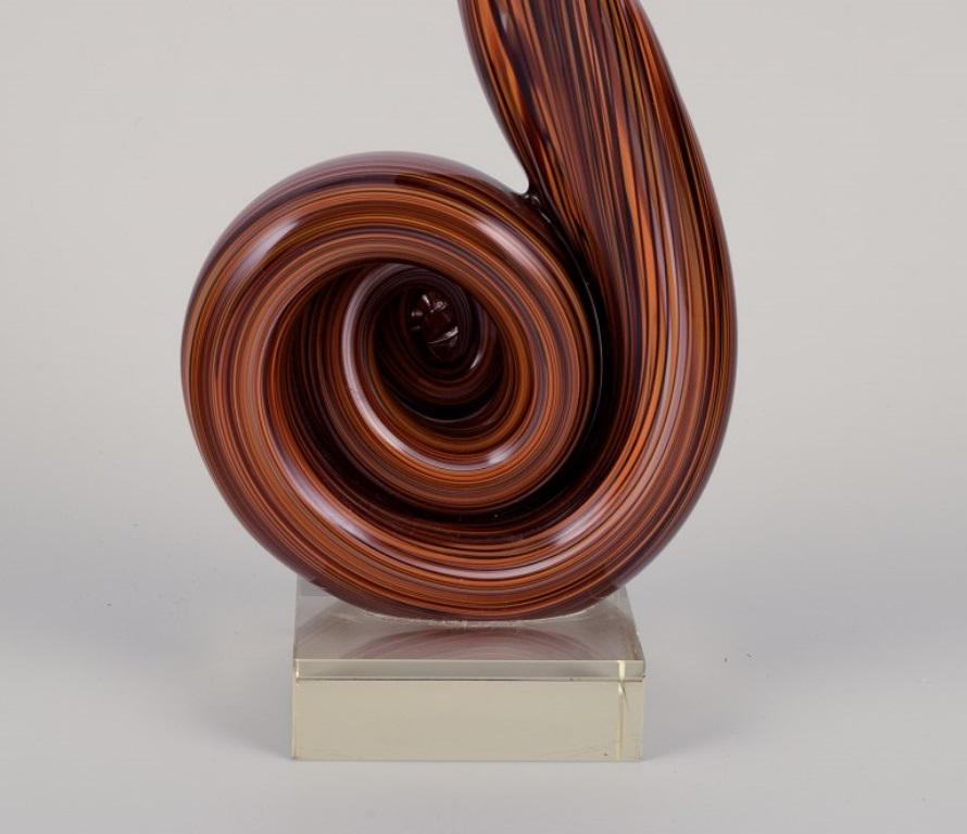 Murano, Italy. Large sculpture depicting a cobra snake crafted in art glass.  For Sale 2