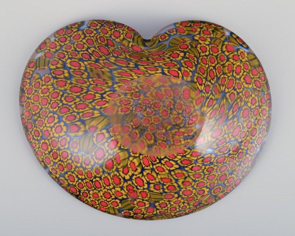 Murano, Italy. Millefiori art glass bowl. 1970s In Excellent Condition For Sale In Copenhagen, DK
