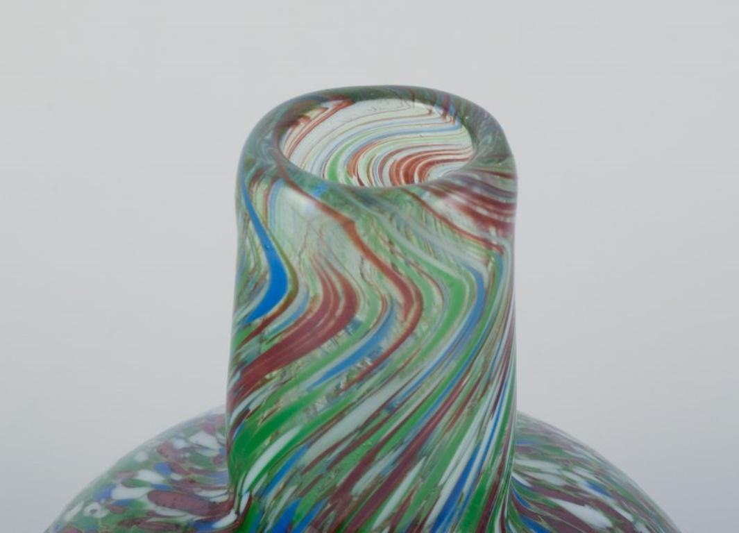 italien Vase en verre d'art soufflé à la bouche de Murano, Italie, Millefiori, années 1960/70 en vente