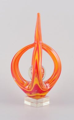 Murano, Italy, sculpture in hand-blown colored glass. Modernist design.