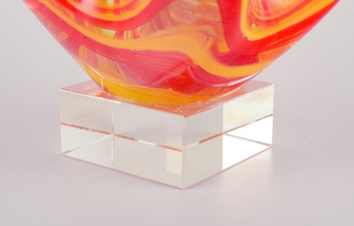 Murano, Italy, sculpture in hand-blown colored glass. Modernist design.  For Sale 1