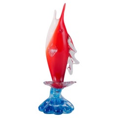 Murano, Italy, sculpture in the shape of a fish in colored art glass. 