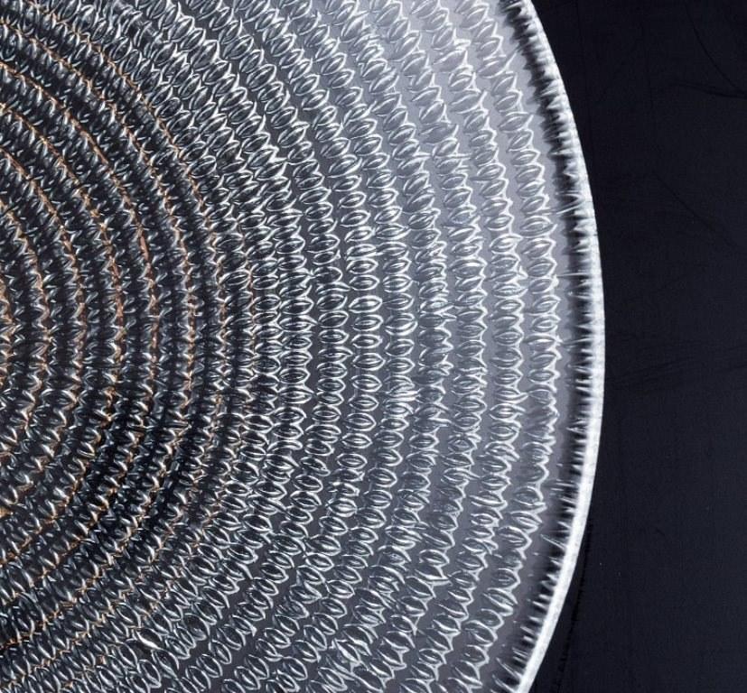 Murano, Italien, Satz von sechs Klarglastellern mit spiralförmigem Dekor (Moderne) im Angebot