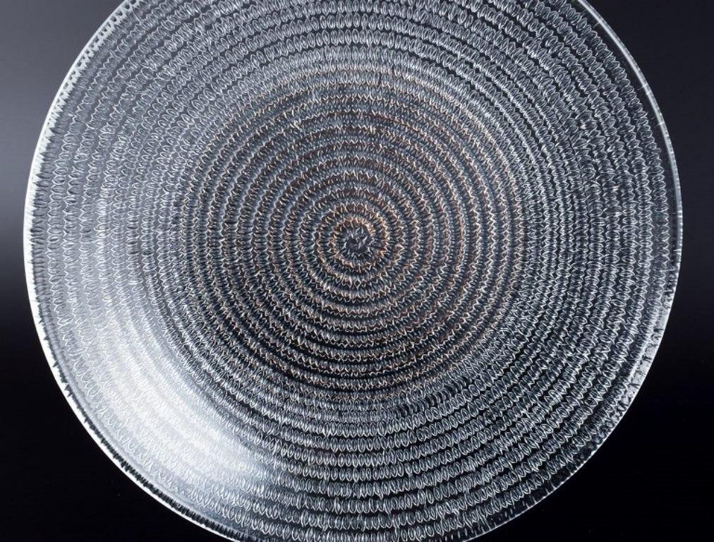 Murano, Italien, Satz von sechs Klarglastellern mit spiralförmigem Dekor im Zustand „Hervorragend“ im Angebot in Copenhagen, DK
