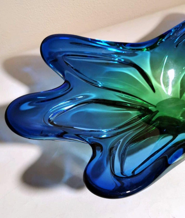 Murano Italy Vintage Glass Table Centerpiece "Sommerso" Colored For