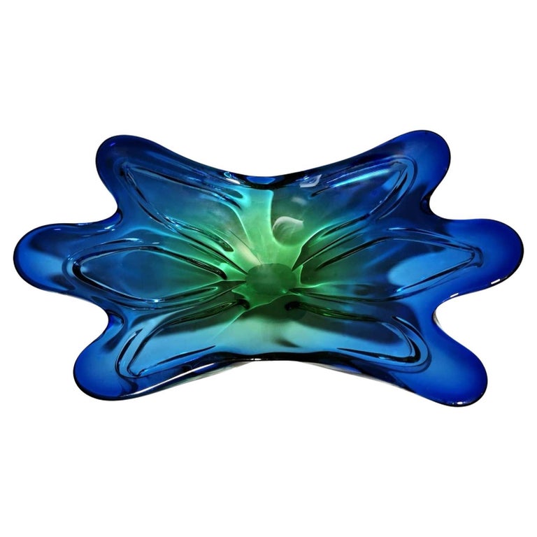 Murano Italy Vintage Glass Table Centerpiece "Sommerso" Colored at 1stDibs