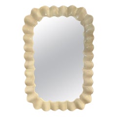Murano Ivory Glass Wave Mirrors