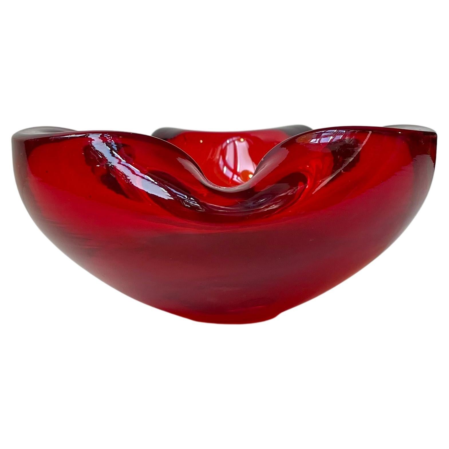 Posacenere in vetro di Murano 'Kiss' o 'Red Lips', anni '70, Italia in vendita