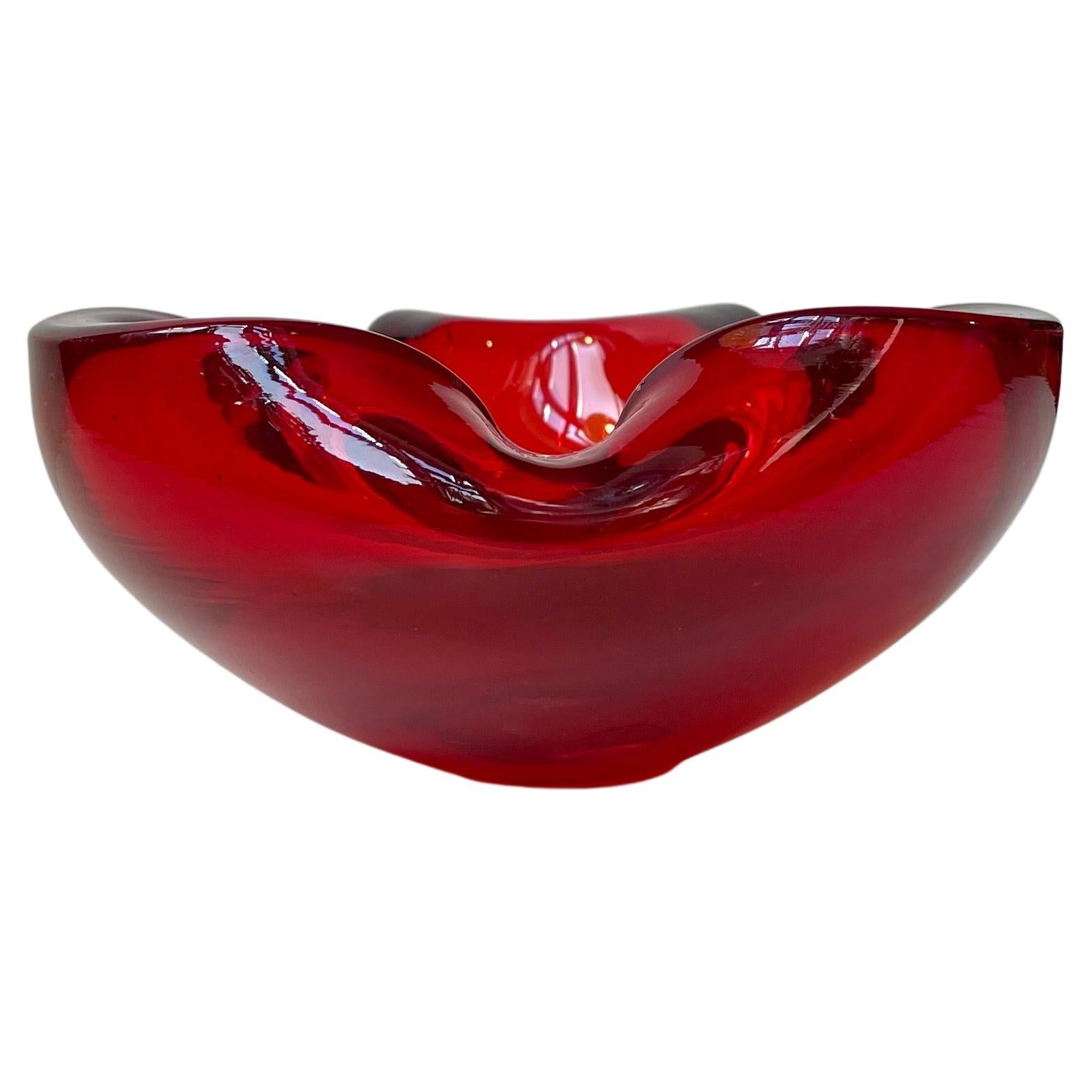 Murano 'Kiss' or 'Red Lips' Glass Ashtray, 1970s, Italy