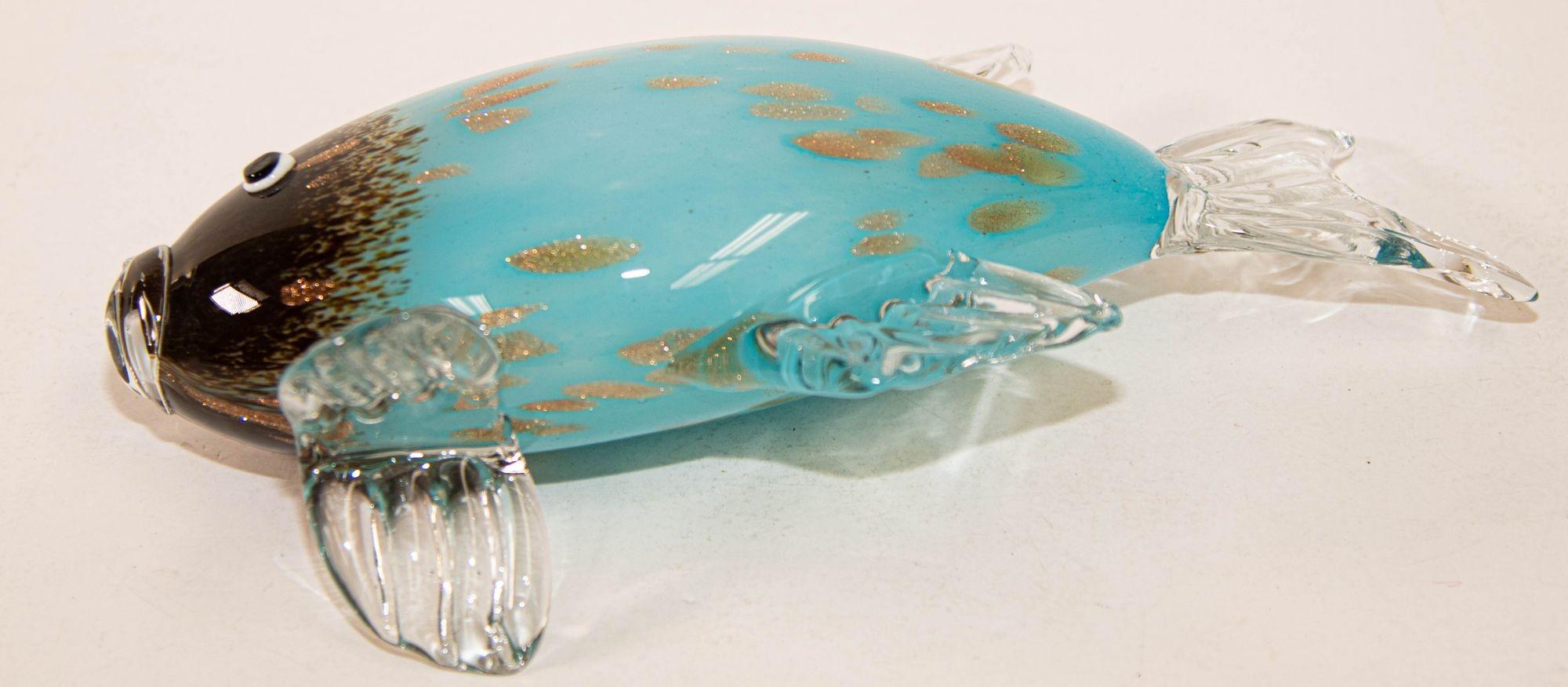 Murano Large Art Glass Fish Sculpture 1