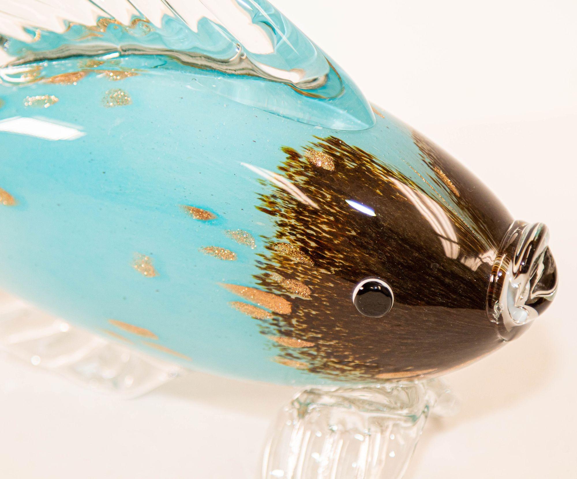 hand blown glass fish sculpture