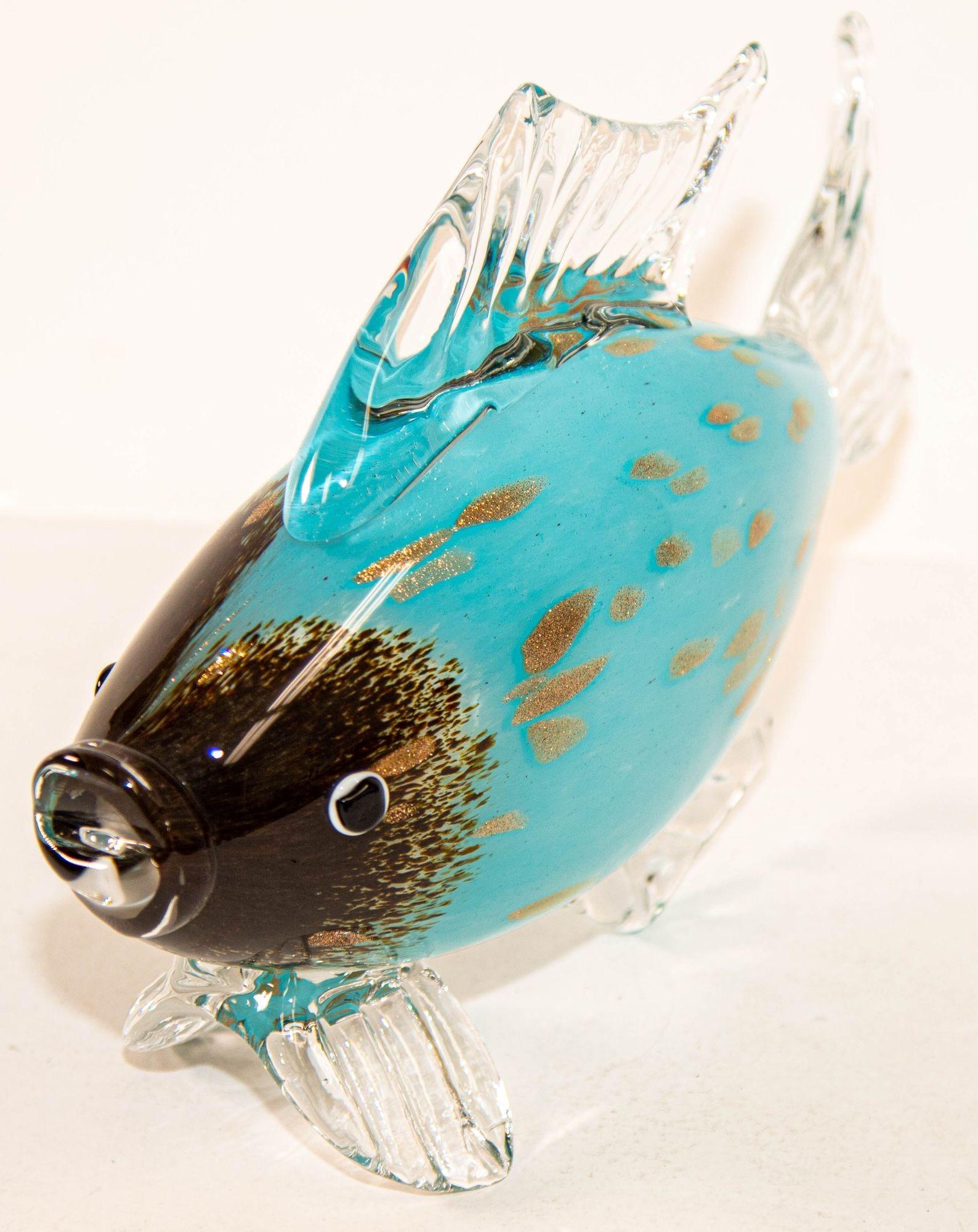 Hand-Crafted Murano Large Art Glass Fish Sculpture