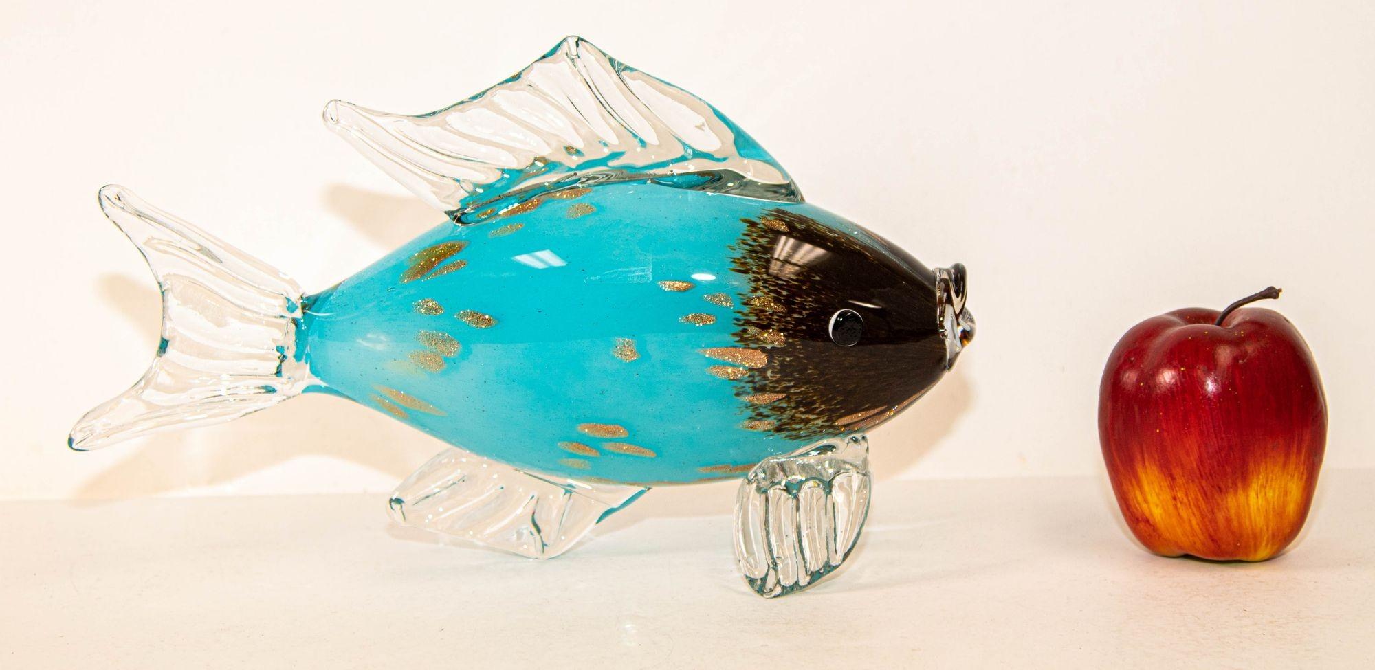 Murano Large Art Glass Fish Sculpture In Good Condition In North Hollywood, CA