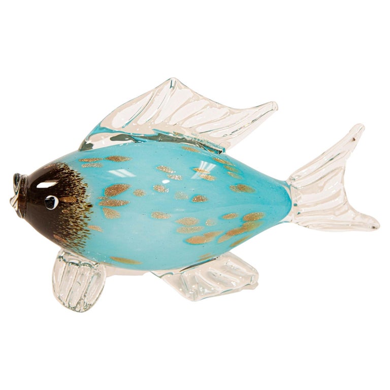 Figurine Poisson En Verre De Murano - Déco Mer Vintage - Occasion
