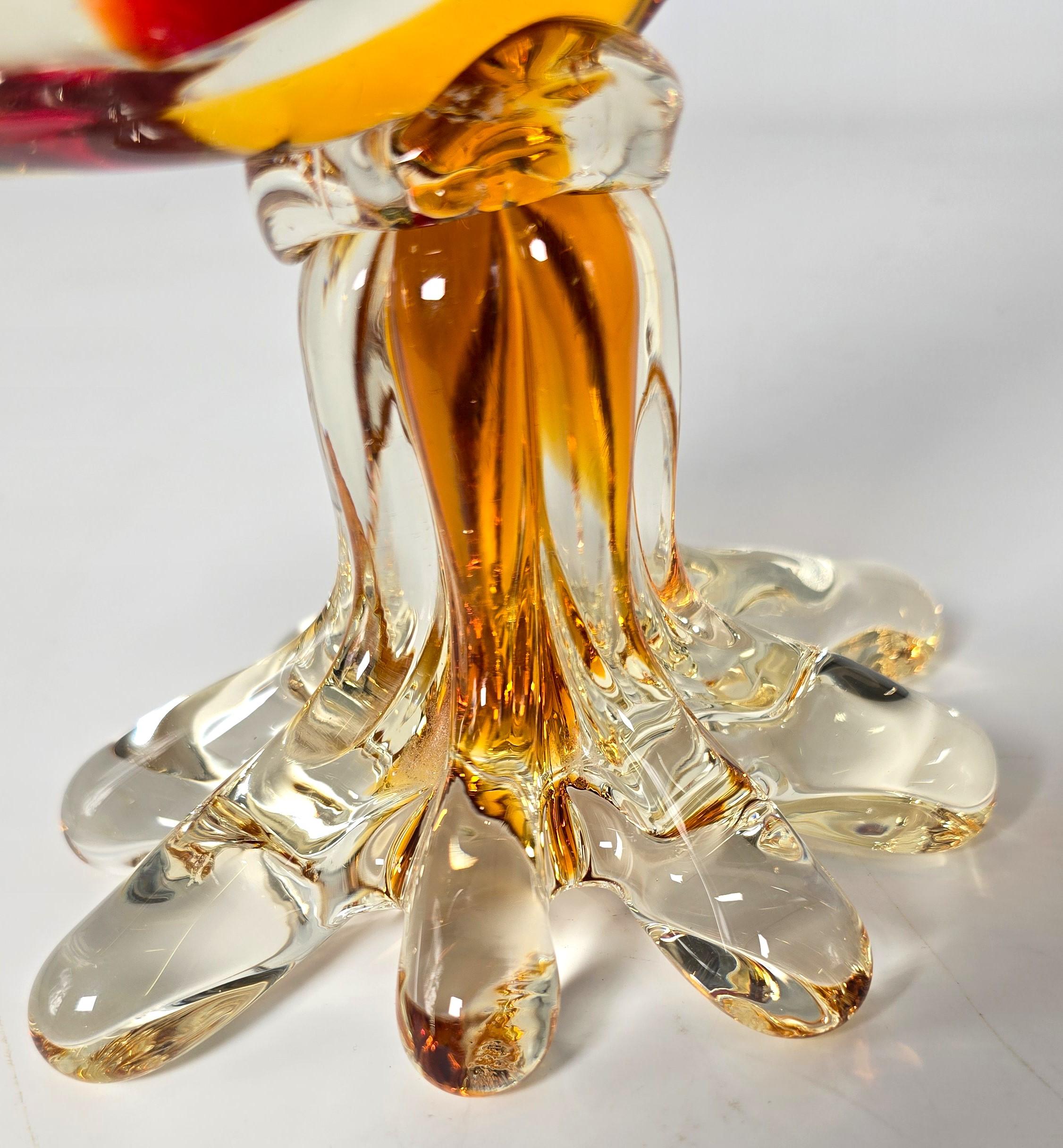 Murano großer Glasfisch mit Millefiori-Glasaugen um 1950 im Angebot 4