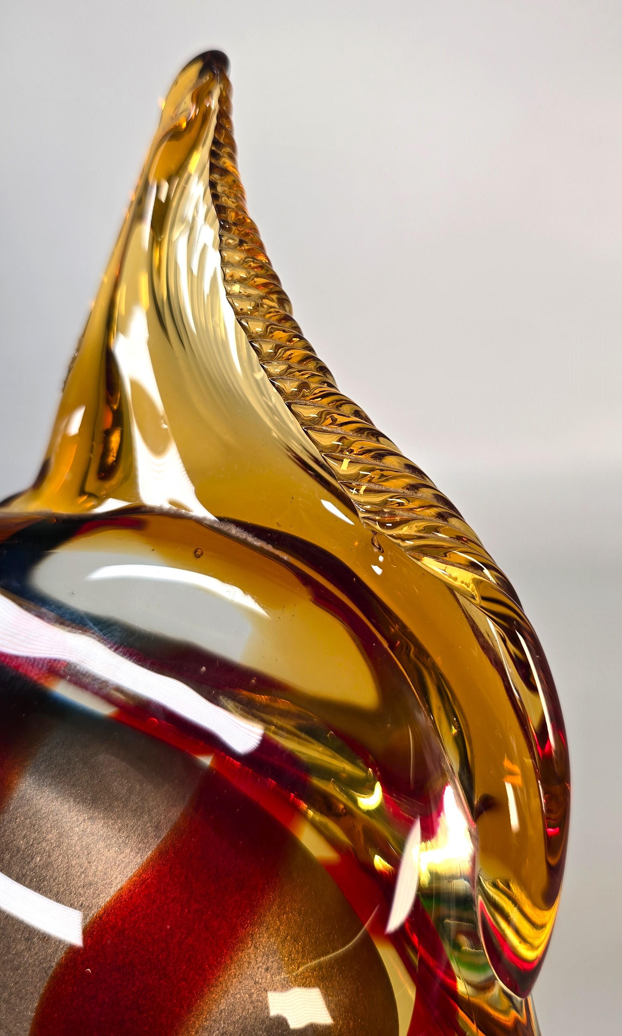 Murano großer Glasfisch mit Millefiori-Glasaugen um 1950 im Angebot 2