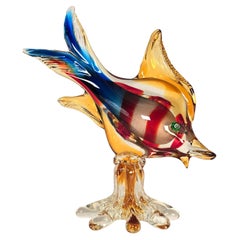 Murano large glass fish with millefiori glass eyes circa 1950