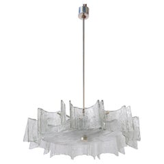 Murano Large Kalmar Iced Glass Chandelier, 1960s