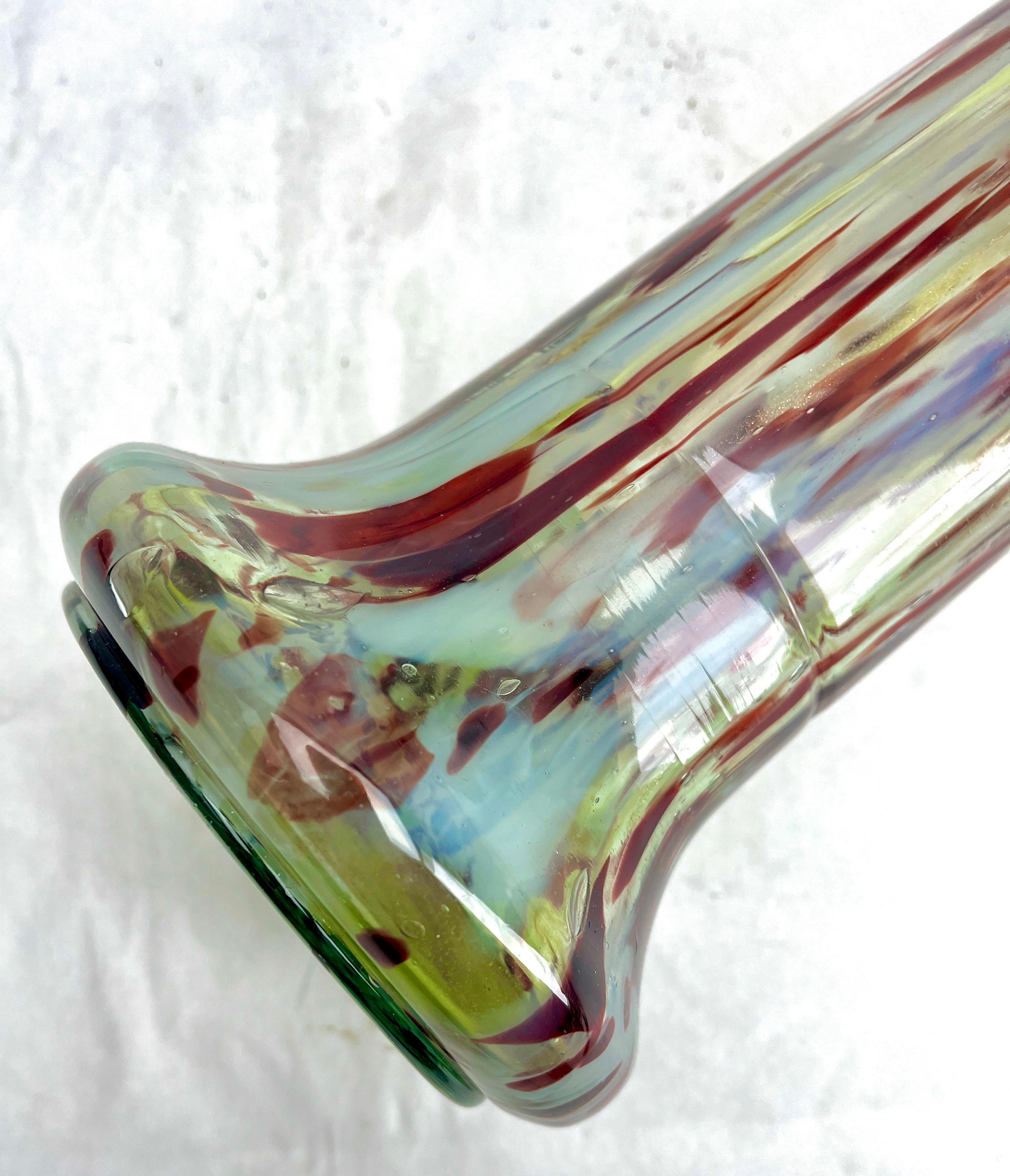  Murano Large Vase Multicoloured and with Gold Inclusions For Sale 2