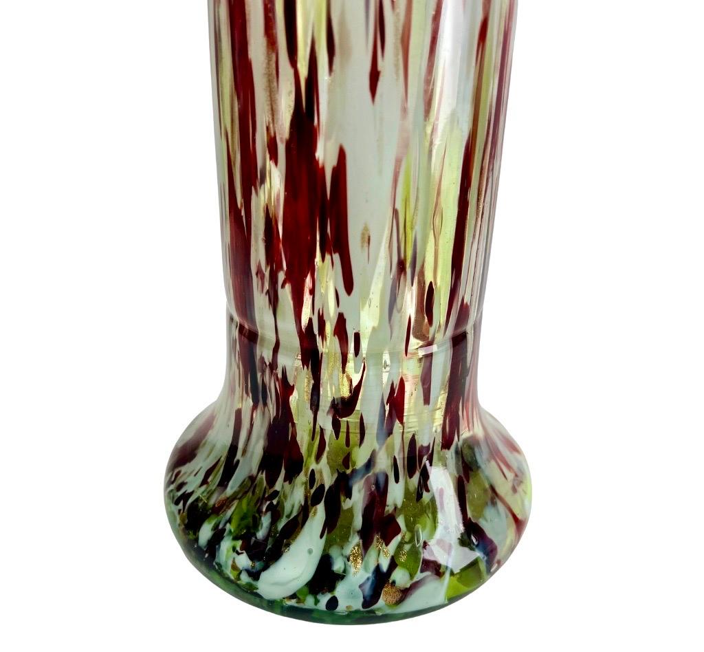 Mid-20th Century  Murano Large Vase Multicoloured and with Gold Inclusions For Sale