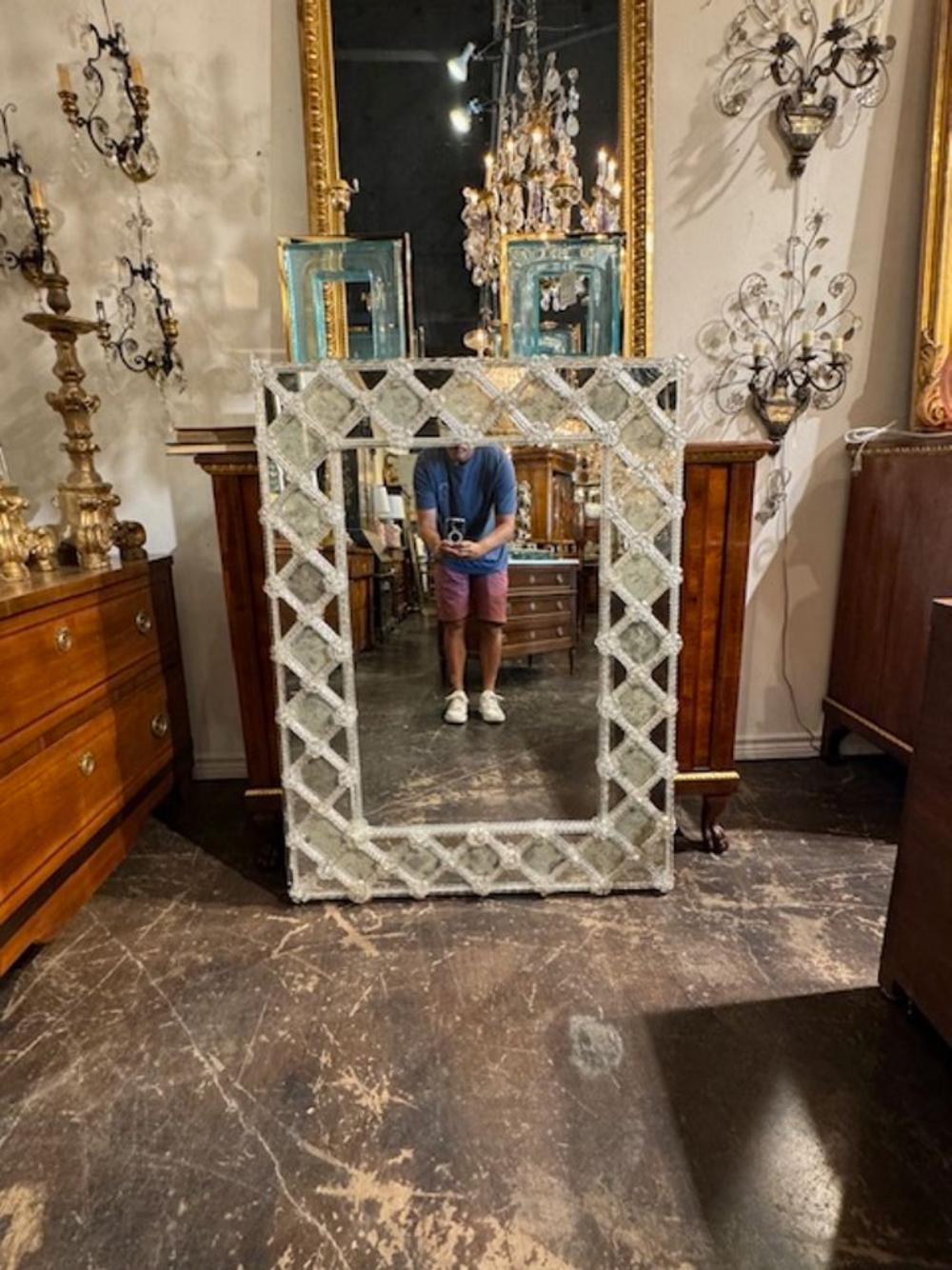 Murano Lattice Mirror For Sale 2