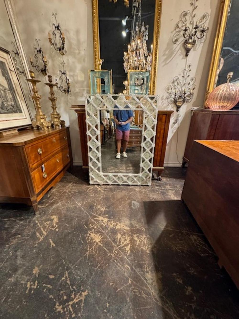 Murano Lattice Mirror For Sale 3