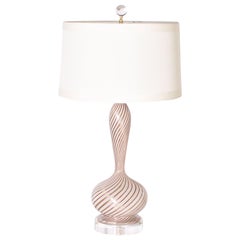 Murano Latticino Lamp by Dino Martens, circa 1950