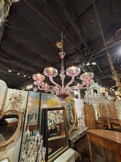Murano Lavender Glass 10 Arm Chandelier