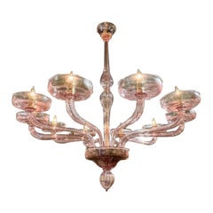 Murano Lavender Glass 10 Arm Chandelier