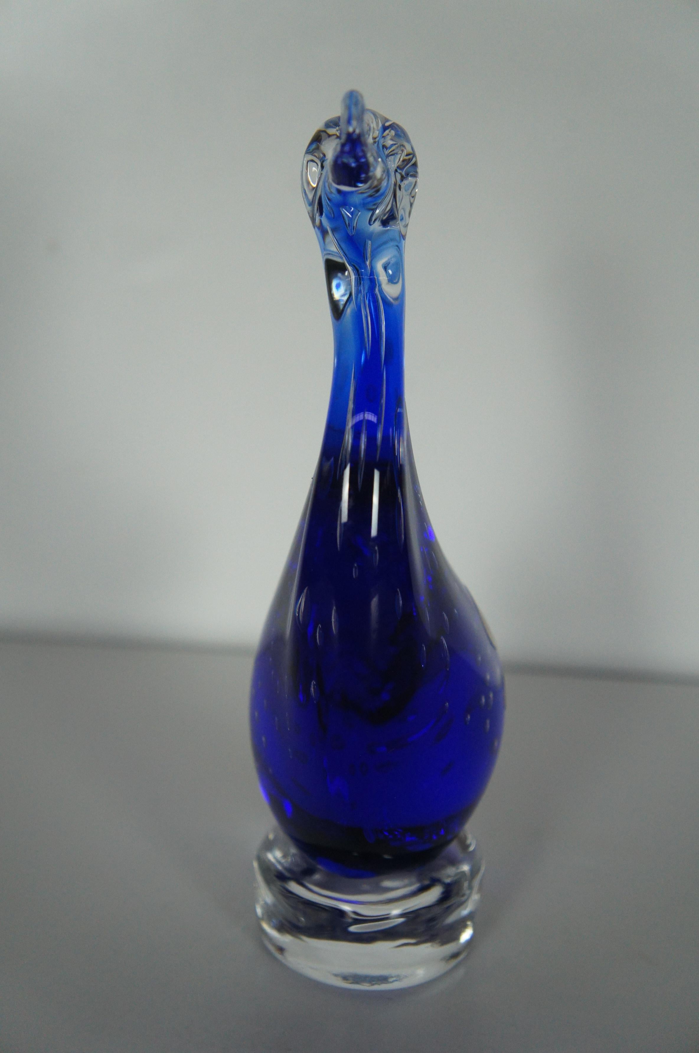 blue bird glass figurine