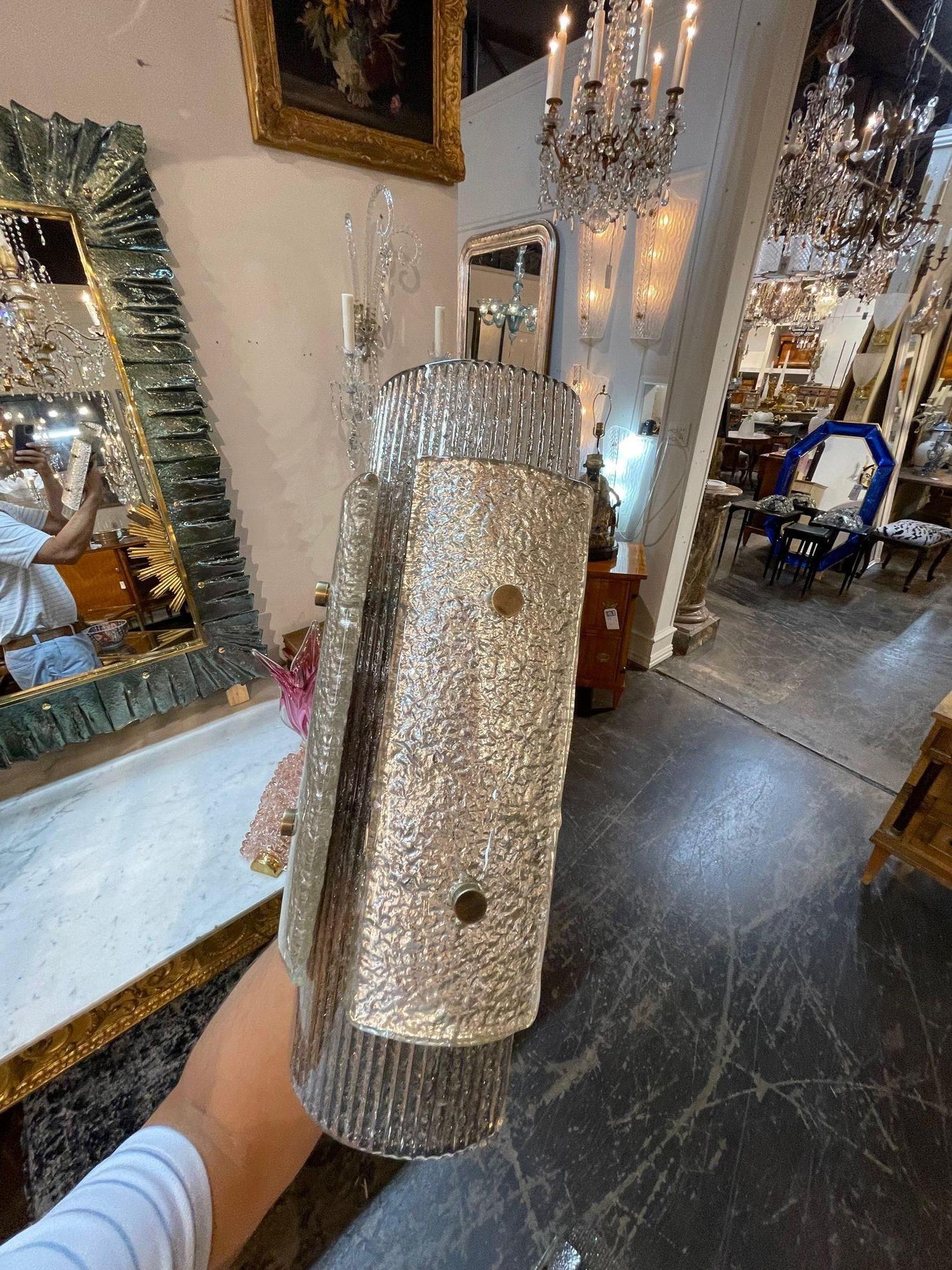 Blown Glass Murano Layered Sconces For Sale