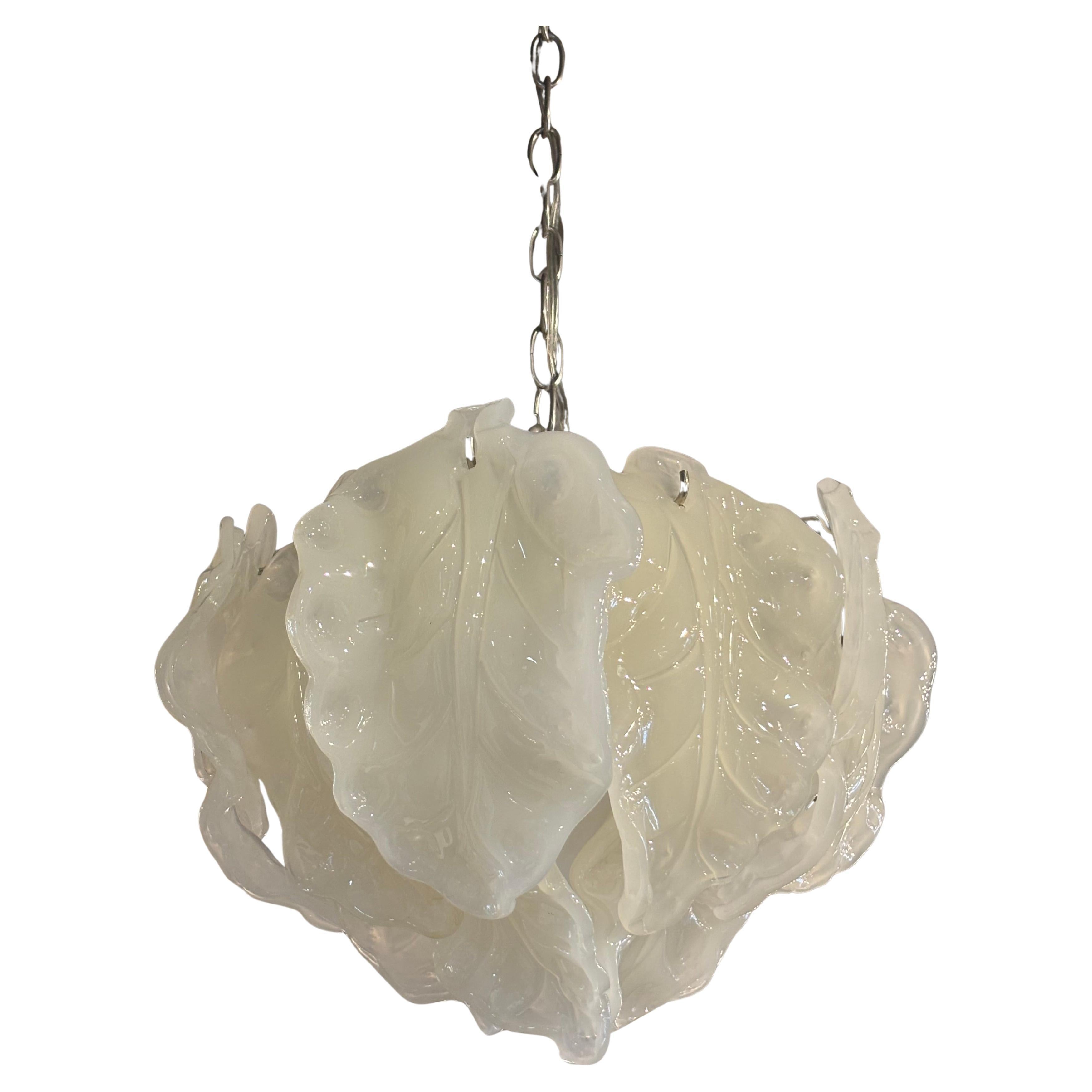 Lampadario a foglie di Murano in vendita